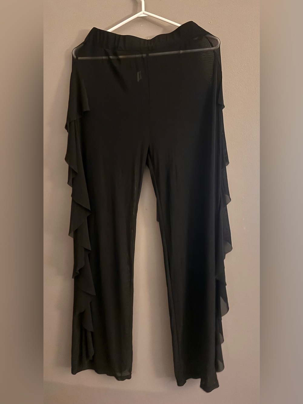 Sheer ruffle-Trim Wide Leg Pants - Women